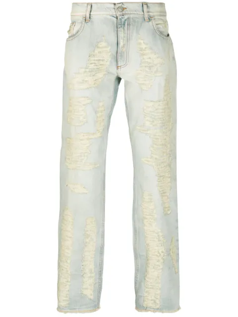 1017 ALYX 9SM ripped mid-rise straight-leg jeans Neutrals AAUPA0377FA01