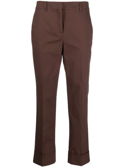 Incotex pressed-crease cropped trousers Brown 172785D6202