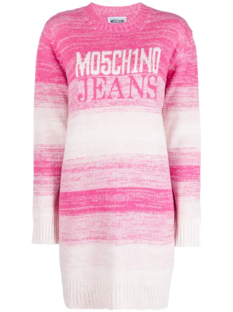 Moschino logo-intarsia wool-blend jumper Pink J09208206