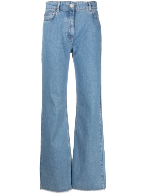 MOSCHINO JEANS raw-cut mid-rise flared jeans Blue A03388236