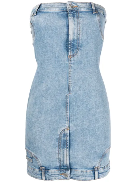 MOSCHINO JEANS bandeau-style denim minidress Blue J04078238