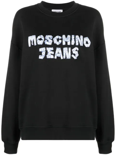 MOSCHINO JEANS jeans logo-print sweatshirt Black A17038256