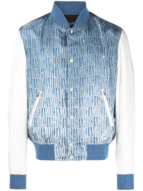 AMIRI logo-print bomber jacket Blue PF23MOS030