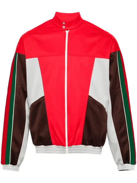 Gucci panelled high-neck jacket Red 737356XJFE9