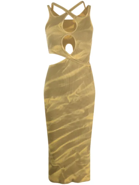 Dion Lee abstract-print midi dress Neutrals A9923S23