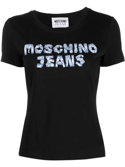 Moschino logo-print cotton T-shirt Black A07018262