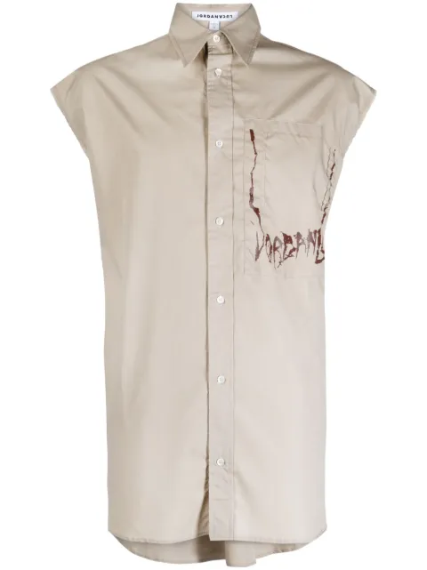 JORDANLUCA Skulls cotton shirt Neutrals SKULLS