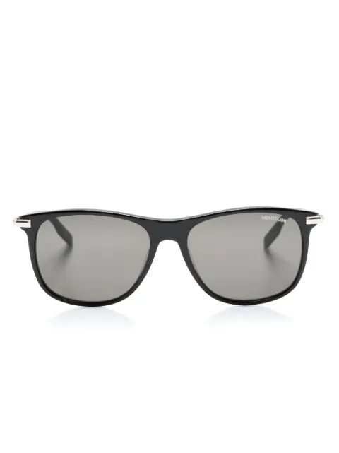Montblanc logo-plaque square-frame sunglasses Black MB0216S001
