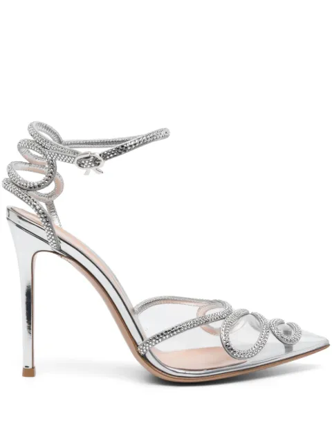 Gianvito Rossi 105mm crystal-embellished pumps Silver G9544715RICPUL