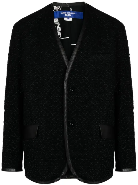 Junya Watanabe MAN V-neck single-breasted jacket Black WKJ002