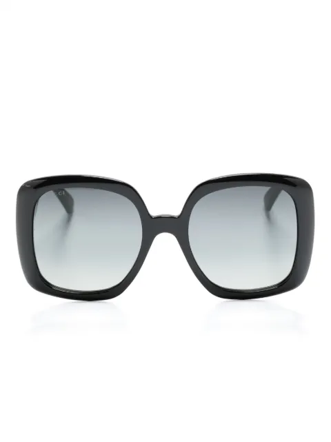 Gucci Eyewear Web-stripe square-frame sunglasses Black 623884J1691