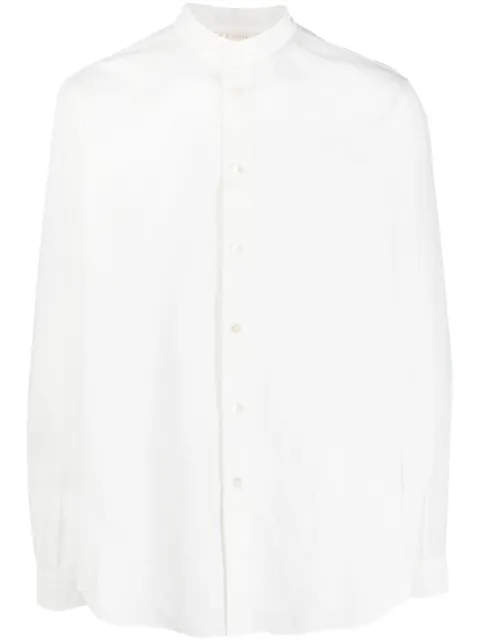 Forme D'expression band-collar cotton shirt White US035FC7W