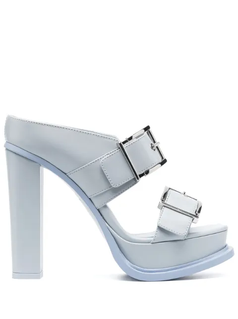 Alexander McQueen 120mm leather sandals Blue 734985WHSWD