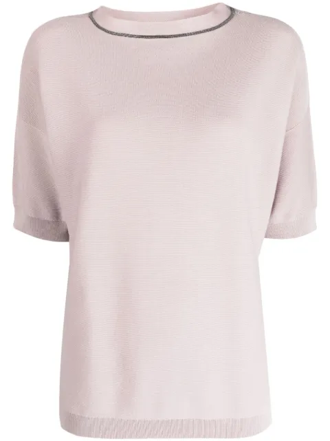 Fabiana Filippi ball-chain detail fine-knit top Pink MADP02W0200000X603