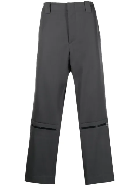 OAMC zip-detail straight-leg trousers Grey 23E28OAU10LAN00574