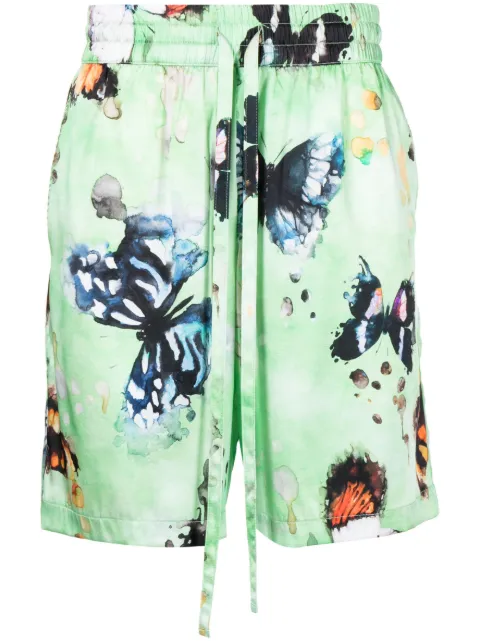 Nahmias butterfly-print silk shorts Green W4ST1320