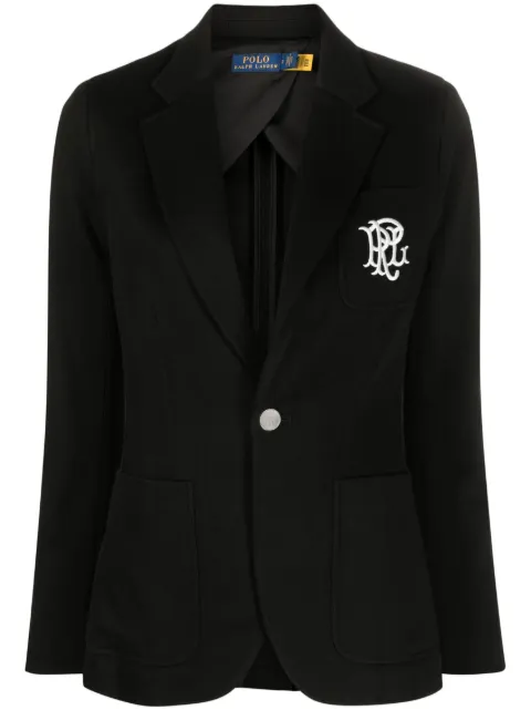 Polo Ralph Lauren embroidered-logo single-breasted blazer Black 211795348001