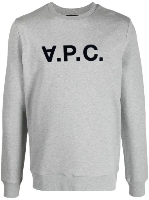 A.P.C. logo-print crewneck sweatshirt Grey COECQH27378