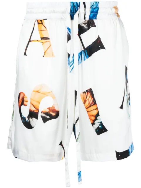 Nahmias graphic-print silk shorts White W27ST1100