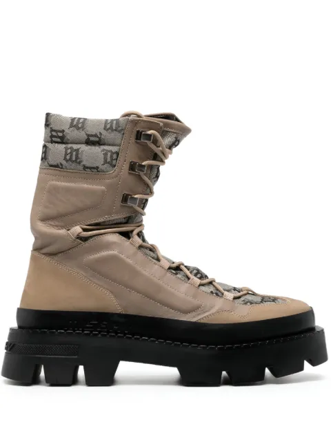 MISBHV Ibiza jacquard-monogram boots Neutrals 3121BM107
