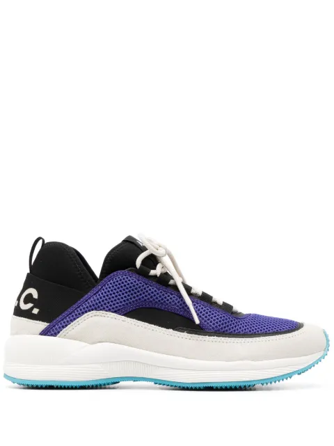 A.P.C. Run Around colour-block low-top sneakers Blue PXBSOM56084