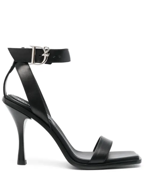 DSQUARED2 D2-buckle 100mm leather sandals Black HSW020701500001