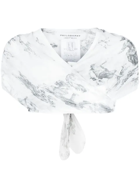 Philosophy Di Lorenzo Serafini graphic-print crop top White A08142157