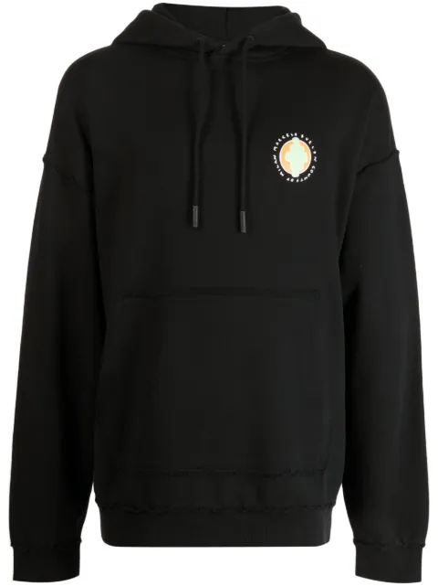 COUNTY OF MILAN graphic-print cotton hoodie Black CMBB109S23FLE0011020