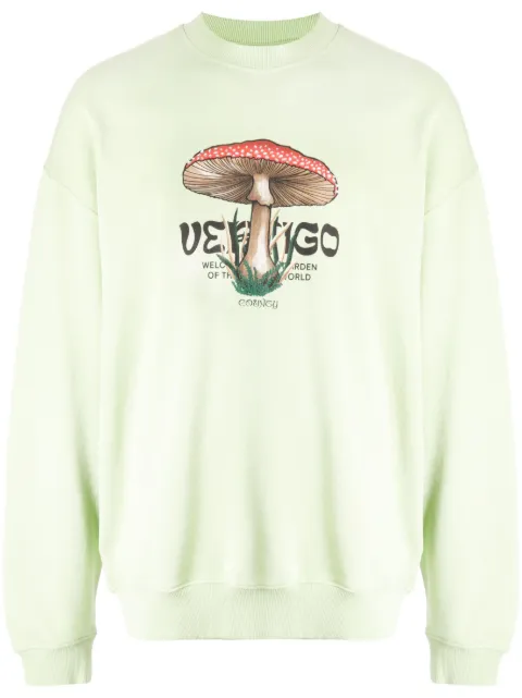 COUNTY OF MILAN graphic-print cotton sweatshirt Green CMBA097S23FLE0025010