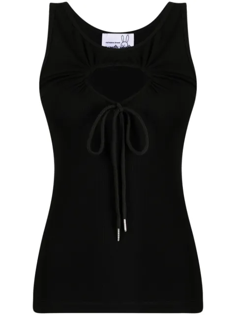 Natasha Zinko Heart cut-out sleeveless tank top Black FW23D2NZ50801