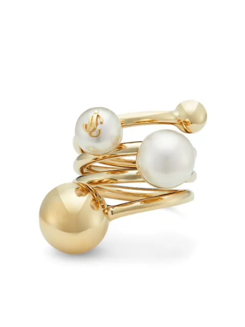 Jimmy Choo JC multi pearl ring Gold JCMULTIPEARLRINGDXQ