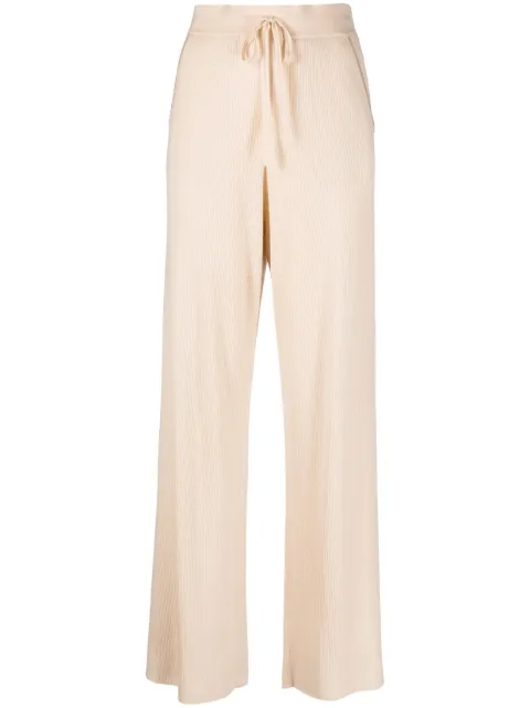 Max & Moi ribbed wide-leg trousers Neutrals E23BUSARIA