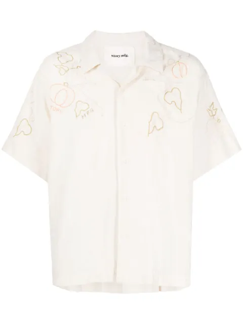 STORY mfg. graphic-print short-sleeved shirt Yellow SSS23SHGRECOLPUM