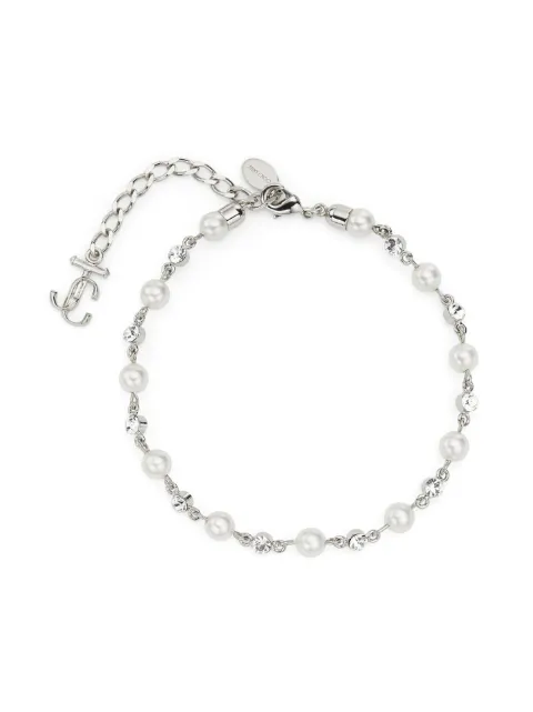 Jimmy Choo faux-pearls anklet Silver PEARLCRYSTALANKLETXYY