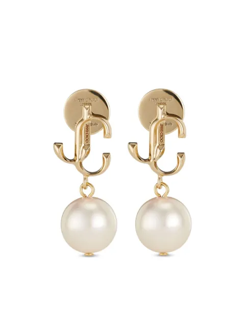 Jimmy Choo JC faux-pearl earrings Gold JCPEARLEARRINGDXQGOLDWHITE