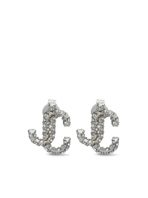 Jimmy Choo JC crystal-embellished stud earrings Silver JCSTUDSXYD