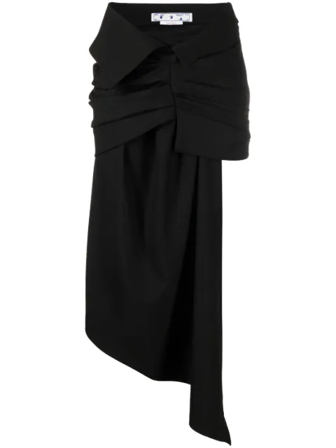 Off-White box-pleat asymmetric skirt Black OWCU002S23FAB0011010
