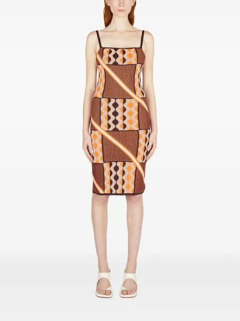 Ahluwalia Taffi midi dress Brown WAHLUKN017SS23YA