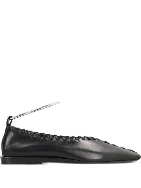 Jil Sander ring-detail ballerina shoes Black J15WZ0009P4864