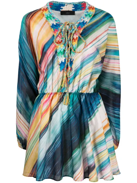 Alanui Daylight Mirage-print minidress Blue LWDB016S23FAB0014084