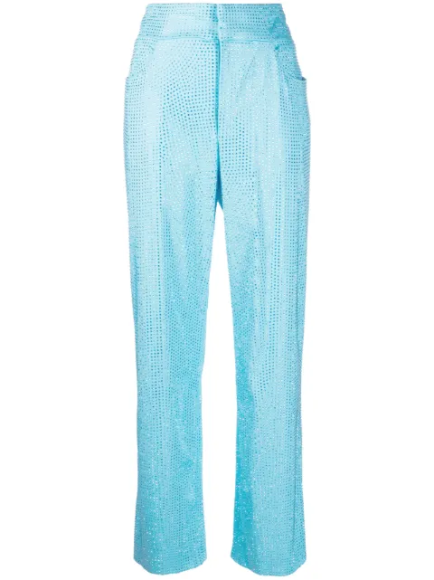 Giuseppe Di Morabito crystal-embellishment trousers Blue SS23061PAC237