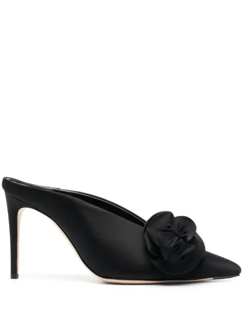 Victoria Beckham floral-applique satin mules Black BE40055A17184