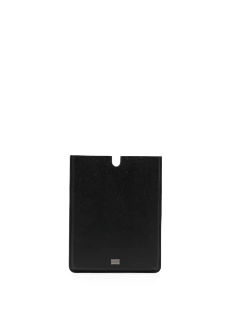 Dolce & Gabbana logo-plaque leather tablet case Black BI2066A1047