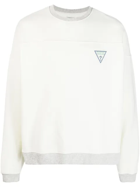 GUESS USA logo-print jersey sweatshirt White M3GQ01KBMY0