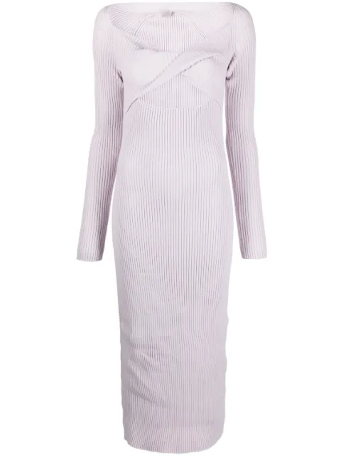 MRZ cut-out ribbed knit midi dress Purple 0125