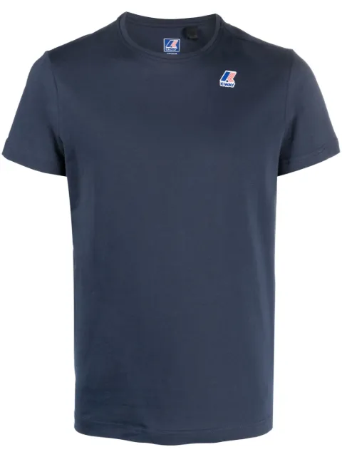 K-Way logo-print cotton T-shirt Blue K007JE0