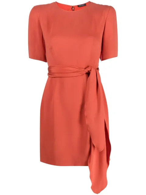 Giorgio Armani Pre-Owned 1980s tied waist flared minidress Orange GAR320BL