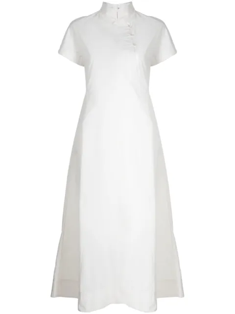 SHIATZY CHEN band-collar midi dress White 132145
