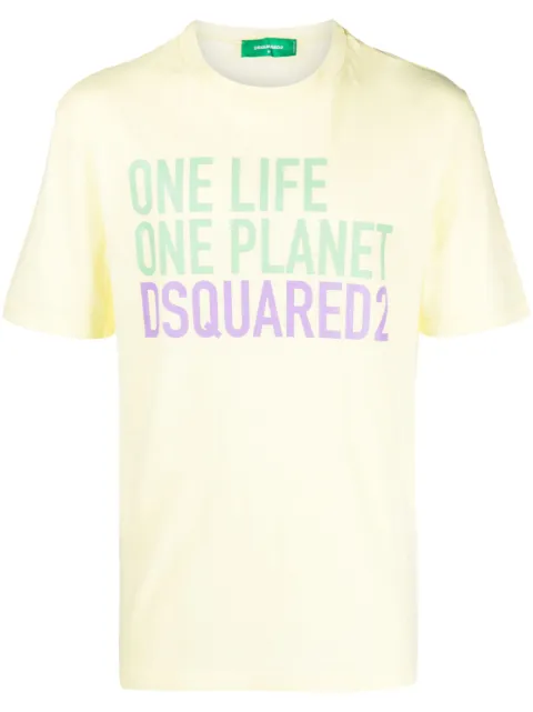 DSQUARED2 logo-print round-neck T-shirt Yellow S78GD0085S24321
