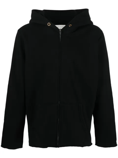 Les Tien front zip-fastening hoodie Black CF1070